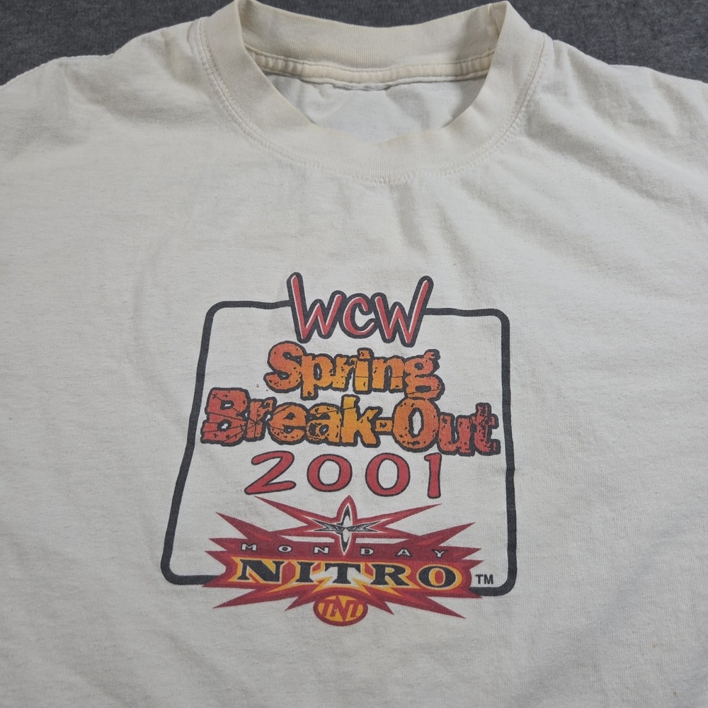 WCW Monday Nitro Spring Break-Out 2001 LAST SHOW OF WCW! Staff Shirt Sz M Rare!!